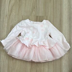 Miniclasix Pink Long Sleeve Tulle Top
